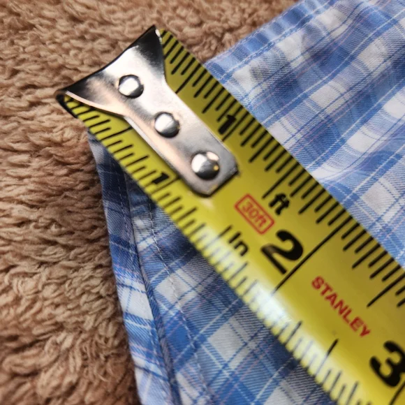 Peter Millar Light Blue and White Plaid Casuel Shirt Size L - Picture 13 of 13
